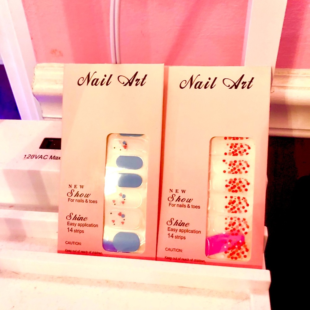 2 pack festive nail stickers